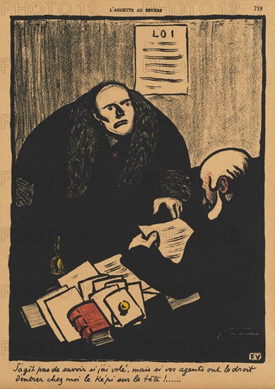 Crimes and Punishments II, 759: The question is, not whether... , 1873. Félix Vallotton (French, 1865-1925). Color lithograph