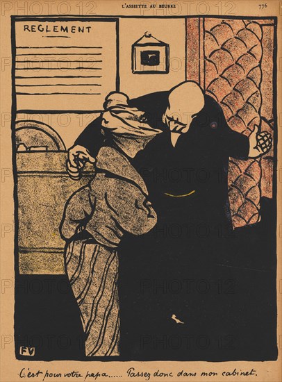 L'Assiete au Beurre: Crimes and Punishments XIX, 776: It's about your father , 1872. Félix Vallotton (French, 1865-1925). Color lithograph