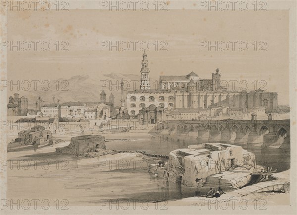 Picturesque Sketches in Spain: Remains of a Roman Bridge on the Guadalquiver, Cordova, 1837. Thomas Shotter Boys (British, 1803-1874), Hodgson & Graves, 6, Pall Mall, London, after David Roberts (British, 1796-1864). Color lithograph; sheet: 37.5 x 55.2 cm (14 3/4 x 21 3/4 in.); image: 28.5 x 41.1 cm (11 1/4 x 16 3/16 in.).