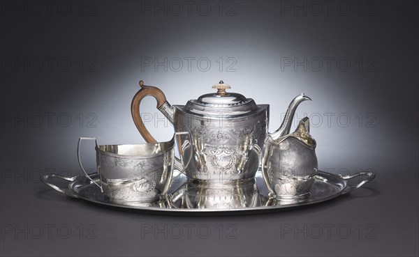 Tea Service, c. 1790-1810. Anne Bateman (British, 1748-1813), Peter Bateman (British, 1740-1825), William (I) Bateman (British, 1774-1850). Silver on copper