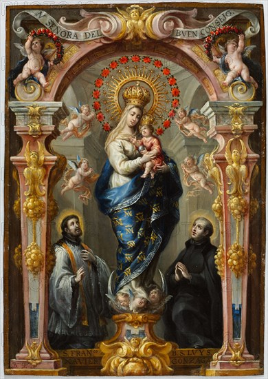 Our Lady of Good Counsel, c. 1680. Bartolomé Pérez (Spanish, 1634-1693). Oil on copper; framed: 50 x 40 cm (19 11/16 x 15 3/4 in.); unframed: 37 x 26 cm (14 9/16 x 10 1/4 in.).