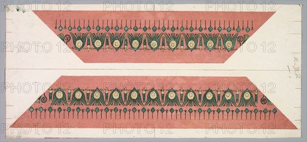 Embers Glow: Lotus Pattern Frame, 1890-1897. Theodore Roussel (French, 1847-1926). Color etching and aquatint; sheet: 24.9 x 54.9 cm (9 13/16 x 21 5/8 in.).