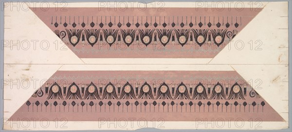 Embers Glow: Lotus Pattern Frame, 1890-1897. Theodore Roussel (French, 1847-1926). Color etching and aquatint; sheet: 21.9 x 55 cm (8 5/8 x 21 5/8 in.); image: 9.7 x 53.7 cm (3 13/16 x 21 1/8 in.).