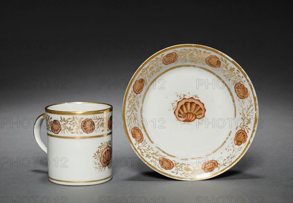 Cup from Oliver Wolcott, Jr. Tea Service, 1785-1805. Chinese Export porcelain, late 18th-early 19th century. Porcelain, sepia enamel, gold leaf; overall: 7 x 9 x 6 cm (2 3/4 x 3 9/16 x 2 3/8 in.).