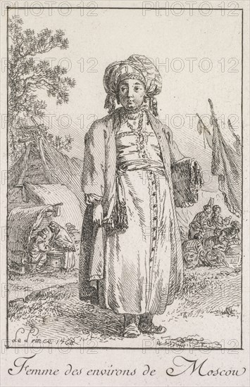 Woman from the Suburbs of Moscow, 1768. Jean Baptiste Le Prince (French, 1734-1781). Etching; sheet: 23.8 x 19.1 cm (9 3/8 x 7 1/2 in.); platemark: 11.9 x 8.2 cm (4 11/16 x 3 1/4 in.).