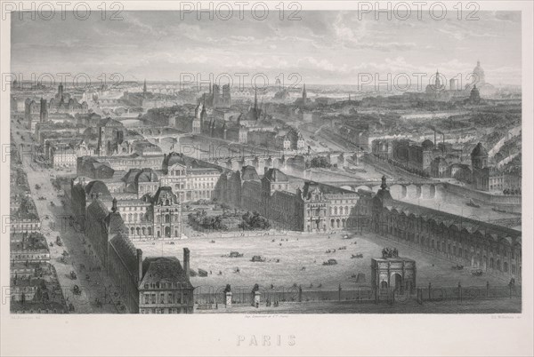 Paris. Adolphe Rouargue (French, 1810-1870). Lithograph; sheet: 27.7 x 38.4 cm (10 7/8 x 15 1/8 in.); image: 20.1 x 33.8 cm (7 15/16 x 13 5/16 in.)