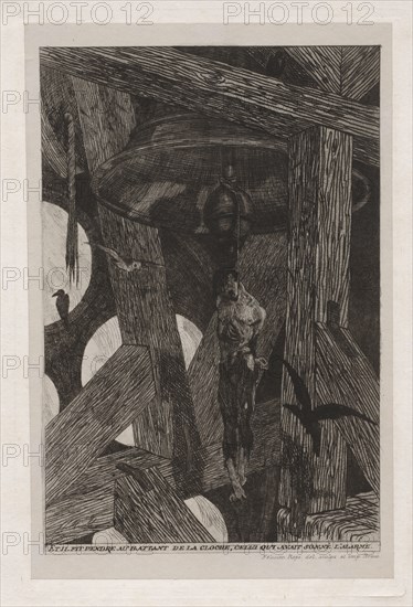 illustration for: La Legend d' Ulenspiegel by de Coster: The Legend and Adventures of Ulenspiefel and Lamme Goedzak: The Hanged Man (La legende et les aventures d'Ulenspiegel et Lamme Goedzak: Le pendu), 1867. Félicien Rops (Belgian, 1833-1898). Etching and aquatint on chine collé; sheet: 29.5 x 21.2 cm (11 5/8 x 8 3/8 in.); platemark: 15.5 x 24 cm (6 1/8 x 9 7/16 in.)