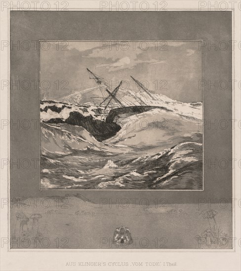 Vom Tode I (Opus II, 1889), No. 3 . Max Klinger (German, 1857-1920). Dtching and aquatint on chine collé; sheet: 38 x 28.5 cm (14 15/16 x 11 1/4 in.); platemark: 25.5 x 21.3 cm (10 1/16 x 8 3/8 in.)