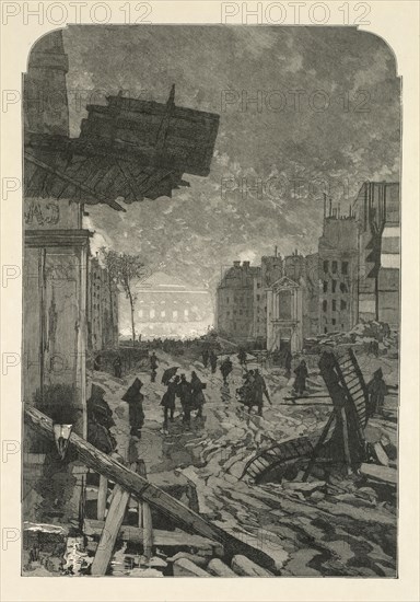 Demolition, 1869. Daniel Urrabieta Vierge (Spanish, 1851-1904). Lithograoh; sheet: 45.1 x 30.1 cm (17 3/4 x 11 7/8 in.); image: 30.6 x 20.9 cm (12 1/16 x 8 1/4 in.)