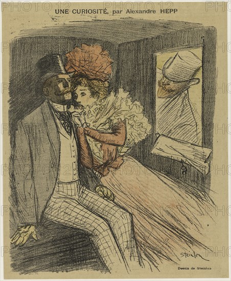 Gil Blas Illustré: Une Curiosité, par Alexandre Hepp, 1897. Théophile Alexandre Steinlen (Swiss, 1859-1923). Lithograph; sheet: 35.6 x 25 cm (14 x 9 13/16 in.)