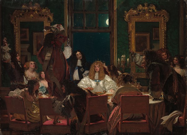 The Life of Buckingham, c. 1855. Augustus Leopold Egg (British, 1816-c. 1863). Oil on board ; framed: 54.1 x 64.5 x 10.2 cm (21 5/16 x 25 3/8 x 4 in.); unframed: 30.5 x 40.5 cm (12 x 15 15/16 in.).