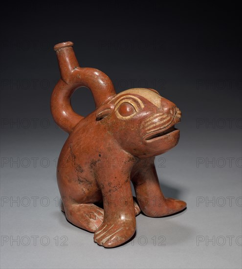 Sea Lion Pup Vessel, 200-850. Central Andes, North Coast, Moche people, 200-450 AD. Ceramic and slip; overall: 19.7 x 15.5 x 16 cm (7 3/4 x 6 1/8 x 6 5/16 in.).