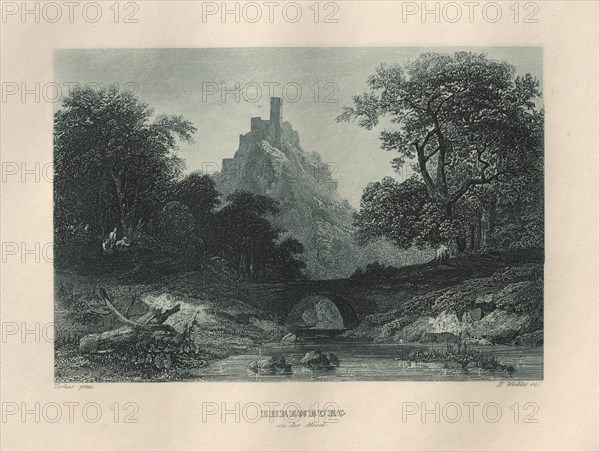 Das Malerische und Romantische Rheinland: Ehrenburg an der Mosel, 1928. Henry Winkles (British, 1801-1900), after Theodor Verhas (German, 1811-1872), Kurt Schroeder. Etching in blue; sheet: 24.1 x 32.8 cm (9 1/2 x 12 15/16 in.); platemark: 16.2 x 24.2 cm (6 3/8 x 9 1/2 in.)