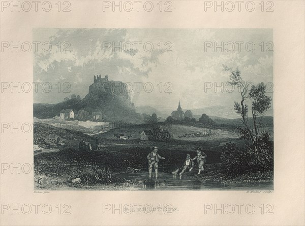 Das Malerische und Romantische Rheinland: Gerolstein, 1928. Henry Winkles (British, 1801-1900), after Theodor Verhas (German, 1811-1872), Kurt Schroeder. Etching in blue; sheet: 24.1 x 32.7 cm (9 1/2 x 12 7/8 in.); platemark: 16.4 x 26.2 cm (6 7/16 x 10 5/16 in.)