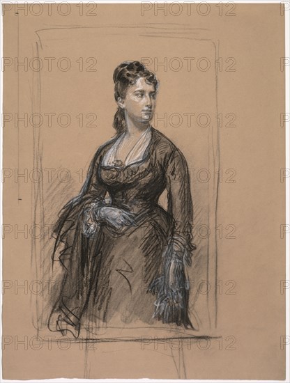 Portrait of a Woman. Isidore Pils (French, 1813/15-1875). Charcoal and white chalk heightening on tan wove paper; overall: 41.3 x 31.1 cm (16 1/4 x 12 1/4 in.).