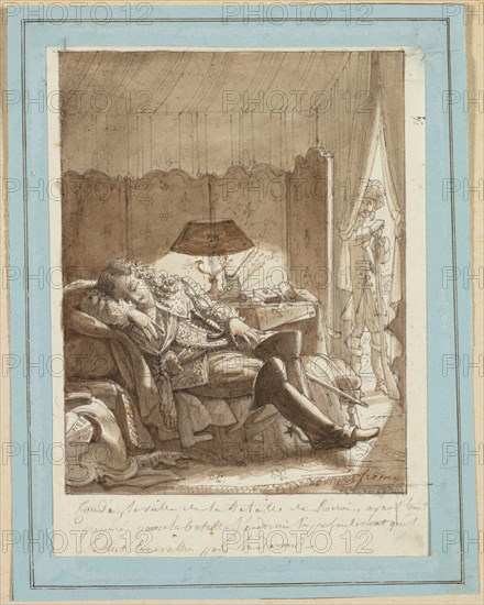 Le Sommeil du Grand Condé, c. 1817. Jacque-Noël-Marie Frémy (French, 1782-1867). Ink and watercolor; sheet: 13.6 x 10 cm (5 3/8 x 3 15/16 in.); secondary support: 15.9 x 12.5 cm (6 1/4 x 4 15/16 in.).
