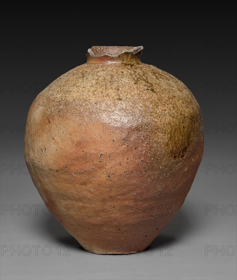 Storage Jar (Tsubo), 15th century. Japan, Muromachi period (1392-1573). Stoneware with natural ash glaze (Shigaraki ware); diameter: 47.5 cm (18 11/16 in.); overall: 53 cm (20 7/8 in.).