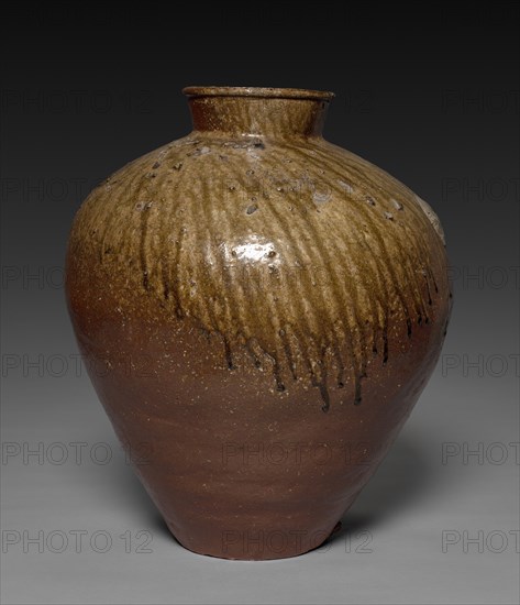 Storage Jar, 1400s. Japan, Muromachi period (1392-1573). Stoneware with natural ash glaze (Echizen ware); diameter: 47.5 cm (18 11/16 in.); overall: 57.5 cm (22 5/8 in.).