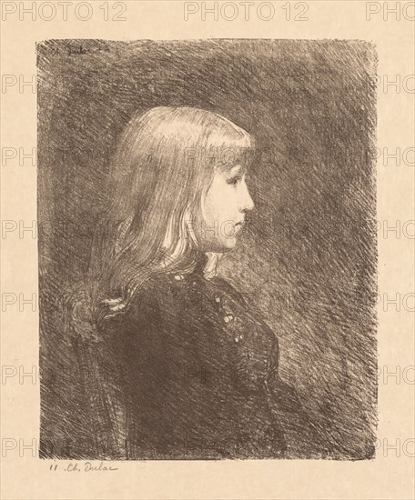 Young Lady (Jeune Fille), 1892. Charles Marie Dulac (French, 1865-1898). Lithograph, printed in brown ink