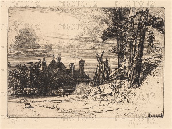 Horsley’s House at Willesley, 1865. Francis Seymour Haden (British, 1818-1910). Etching and drypoint