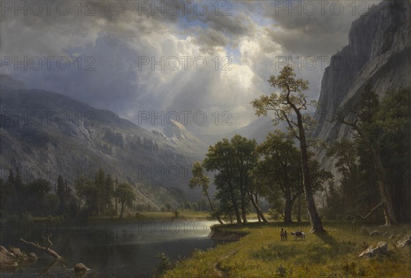 Yosemite Valley, 1866. Albert Bierstadt (American, 1830-1902). Oil on canvas on panel-back stretcher; framed: 135.3 x 181 x 15.6 cm (53 1/4 x 71 1/4 x 6 1/8 in.); unframed: 97 x 142.3 cm (38 3/16 x 56 in.).