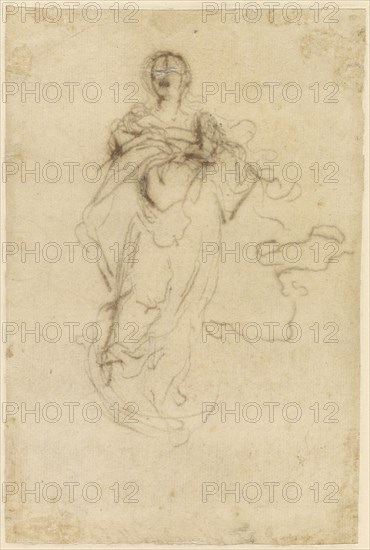 The Immaculate Conception; Bartolomé Esteban Murillo, Spanish, 1617 - 1682, Spain; about 1675 - 1680; Pen and brown ink over