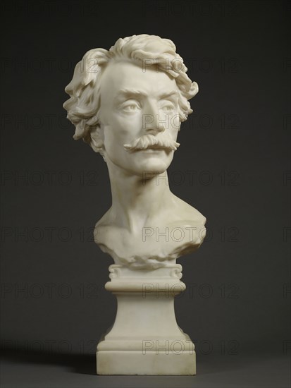 Bust of Jean-Léon Gérôme; Jean-Baptiste Carpeaux, French, 1827 - 1875, France; 1872 - 1873; Marble; 61 x 27.3 x 24.1 cm