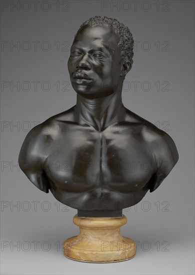 Bust of a Man; Francis Harwood, English, 1726,1727 - 1783, Florence, Tuscany, Italy; 1758; Black stone, pietra di paragone)