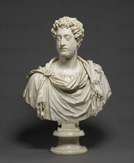 Bust of Emperor Commodus; Roman; Rome, Italy, Europe; 180 - 185; Marble; 69.9 × 61 × 22.8 cm, 92.9874 kg, 27 1,2 × 24 × 9 in