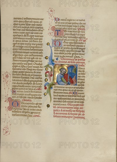 Initial J: Saint Peter; Master of the Brussels Initials, Italian, active about 1389 - 1410, Bologna, Emilia-Romagna, Italy