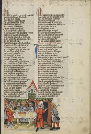 The Return of the Prodigal Son; Regensburg, Bavaria, Germany; about 1400 - 1410; Tempera colors, gold, silver paint, and ink