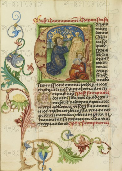 Initial C: The Agony in the Garden; Workshop of Valentine Noh, Bohemian, active 1470s, Prague, Bohemia, Czech Republic