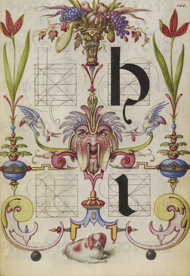 Guide for Constructing the Letters H and I; Joris Hoefnagel, Flemish , Hungarian, 1542 - 1600, Vienna, Austria; about 1591