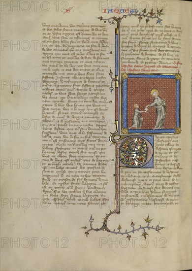 Saint Peter Handing a Letter to a Messenger; Master of Jean de Mandeville, French, active 1350 - 1370, Paris, France