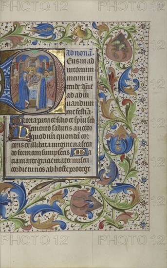 Initial D: The Presentation in the Temple; Master of the Lee Hours, Flemish, active about 1450 - 1470, Ghent, probably