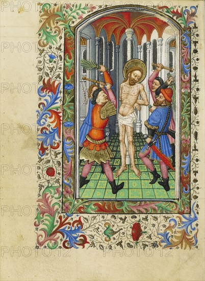 The Flagellation; Master of Sir John Fastolf, French, active before about 1420 - about 1450, France; about 1430 - 1440; Tempera