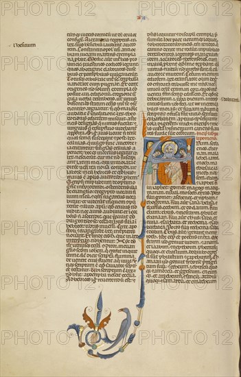 Initial A: Three Patriarchs; Bologna, Emilia-Romagna, Italy; about 1280 - 1290; Tempera colors, gold leaf, and ink on parchment