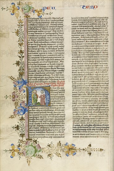 Initial H: Moses Speaking to the Israelites; Circle of Stefan Lochner, German, died 1451, Cologne, Germany; about 1450; Gold