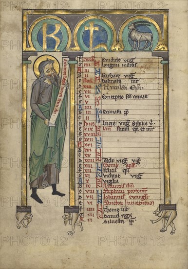 Malachi; Würzburg, Germany; about 1240 - 1250; Tempera colors, gold leaf, and silver leaf on parchment; Leaf: 22.7 x 15.7 cm