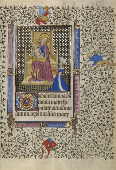 A Noblewoman in Prayer before the Virgin and Child; Follower of the Egerton Master, French , Netherlandish, active about 1405