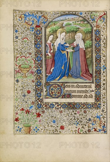 The Visitation; Workshop of the Bedford Master, French, active first half of 15th century, Paris, France; about 1440 - 1450