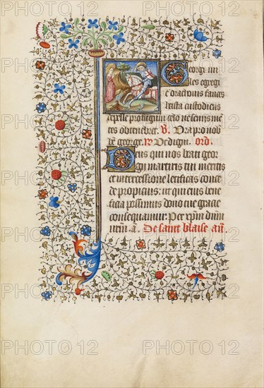 Saint George and the Dragon; Workshop of the Bedford Master, French, active first half of 15th century, Paris, France