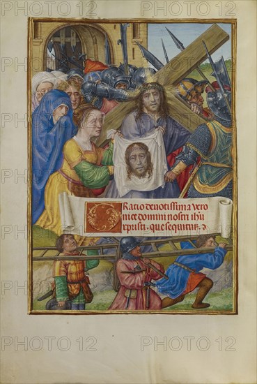 The Way to Calvary and Saint Veronica with the Sudarium; Master of James IV of Scotland, Flemish, before 1465 - about 1541