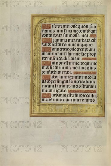 Saul Sending for David; Ghent, Belgium; about 1510 - 1520; Tempera colors, gold, and ink on parchment; Leaf: 23.2 x 16.7 cm