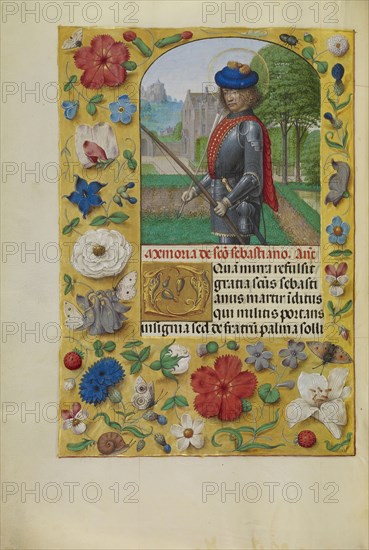 Saint Sebastian; Workshop of Master of the First Prayer Book of Maximilian, Flemish, active about 1475 - 1515, Bruges, Belgium