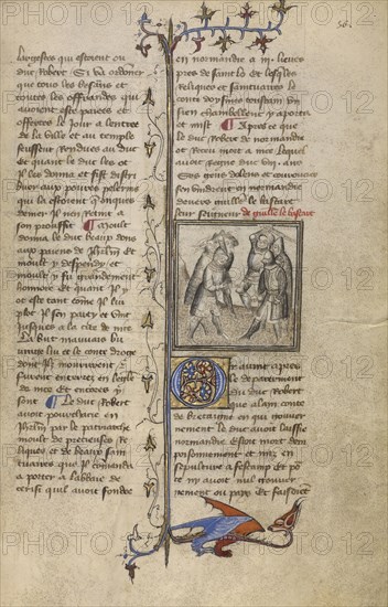 A Battle between Wankelin de Ferreres and Hugo de Montfort; Paris, France; about 1400 - 1415; Leaf: 29.1 x 19.1 cm