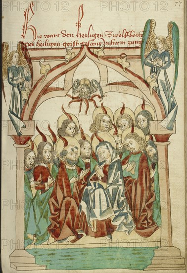 Pentecost; Follower of Hans Schilling, German, active 1459 - 1467, from the Workshop of Diebold Lauber German, active 1427