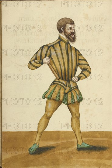 A Man in Armor; Augsburg, probably, Germany; about 1560 - 1570; Tempera colors and gold and silver paint on paper