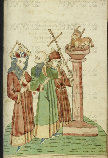 King Avenir, Josaphat, and Nachor Behold the Golden Calf; Follower of Hans Schilling, German, active 1459 - 1467)