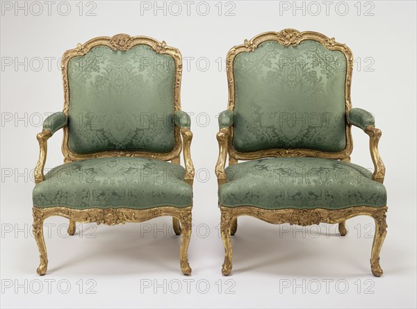 Pair of Armchairs; Jean Avisse, French, 1723 - after 1796, master 1745), Paris, France; about 1750 - 1755; Gilded beechwood
